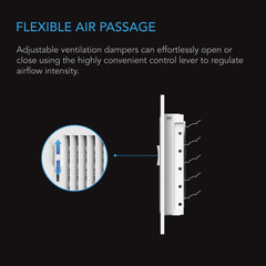 AC Infinity Register Ventilation Grille 4" x 12", White