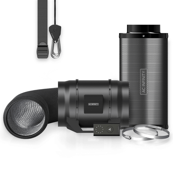 AC Infinity Air Filtration Kit 8", Inline Fan with Speed Controller, Carbon Filter & Ducting Combo