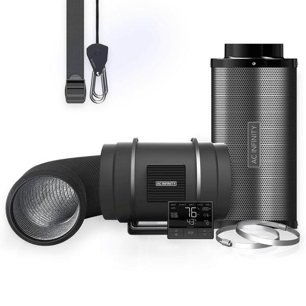 AC Infinity Air Filtration Kit PRO 8", Inline Fan with Smart Controller, Carbon Filter & Ducting Combo