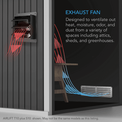 AC Infinity AIRLIFT T10, Shutter Exhaust Ventilation Fan 10", Temperature Humidity Controller