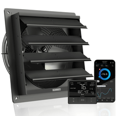 AC Infinity AIRLIFT T12, Shutter Exhaust Ventilation Fan 12", Temperature Humidity Controller