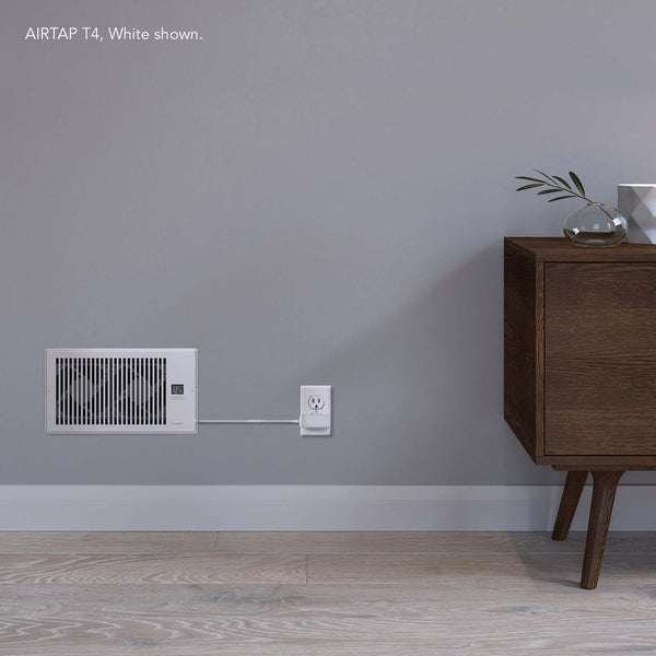 AC Infinity AIRTAP T6, Quiet Register Booster Fan System, White, for 6" x 12" Registers