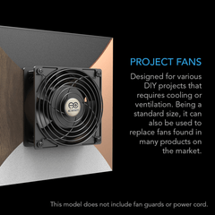 AC Infinity AXIAL 1238W, 120V AC Muffin Fan with Wire-Leads Adapter, 120mm x 38mm High Speed