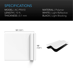 AC Infinity Black and White Panda Film, Waterproof Reflective Sheet, 10 x 10 ft.