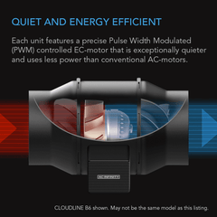 AC Infinity CLOUDLINE LITE A6, Quiet Inline Fan with Speed Controller, 6-Inch