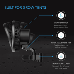 AC Infinity CLOUDRAY A6, Grow Tent Clip Fan 6" with 10 Speeds, EC-Motor, Manual Swivel