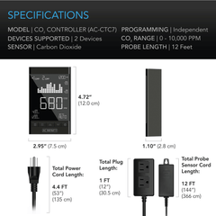 AC Infinity CO2 Controller, Smart Outlet Carbon Dioxide Monitor for CO2 Regulators and Inline Fans
