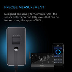 AC Infinity CO2 + Light Sensor for Controller AI+, CO2 Data Tracking, Optimized FAE, Day & Night Scheduling, Enables Equipment Control Programming