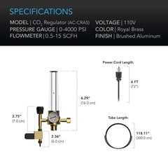 AC Infinity CO2 Regulator, Carbon Dioxide Monitor with Solenoid Valve and Gas Flow Meter