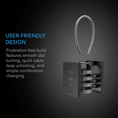 AC Infinity Combination Lock, Flexible Steel Cable Loop, 2-Pack