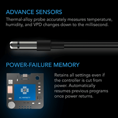 AC Infinity CONTROLLER 69 PRO+, Independent Programs for Eight Devices, Dynamic VPD, Temperature, Humidity, Scheduling, Cycles, Levels Control, Data App, Bluetooth + WiFi