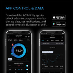 AC Infinity CONTROLLER 79 PRO, Independent Programs for Two Devices, Dynamic VPD, Temperature, Humidity, Scheduling, Data App, Bluetooth + WiFi