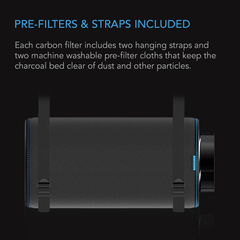 AC Infinity Duct Carbon Filter XL, Australian Charcoal, Extra Large, 4-Inch