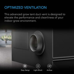 AC Infinity Grow Tent Duct Vent Attachment, 8-Inch 2 Pack, Light-Blocking & Dust-Resistant