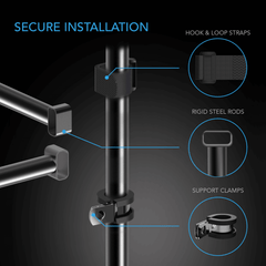 AC Infinity Grow Tent Mounting Bars, for Indoor Grow Spaces, 2x2'