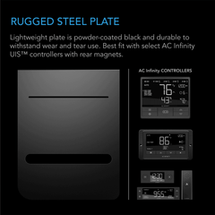 AC Infinity Grow Tent Mounting Plate, Steel, Powder Coat Black, 6x7"