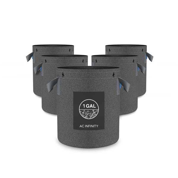 AC Infinity Heavy Duty Fabric Pots,  1 Gallon, 5-Pack