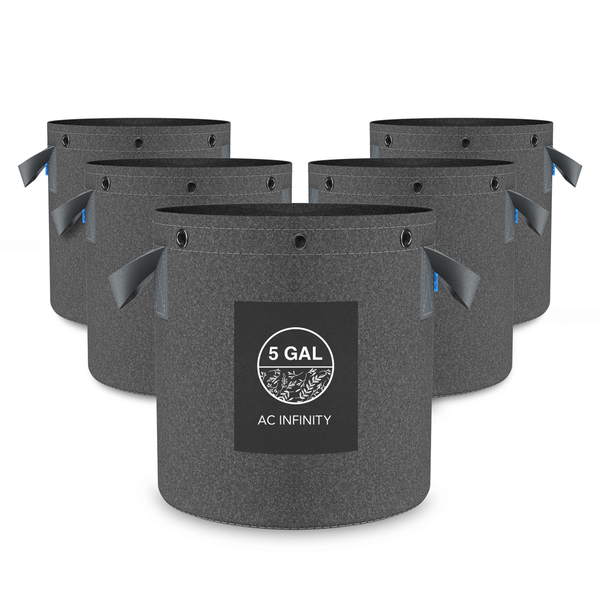 AC Infinity Heavy Duty Fabric Pots,  5 Gallon, 5-Pack