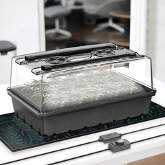 AC Infinity Humidity Dome, Germination Kit with Seedling Mat and LED Grow Light Bars, 5x8 Cell Tray