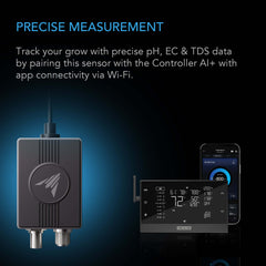 AC Infinity Hydro Sensor for Controller AI+, Precise pH, EC, TDS and Water Temp Data Tracking, Enables Equipment Control Programming