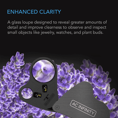 AC Infinity Jewelers Loupe, Pocket Magnifying Glass with LED Light & Dual Lenses