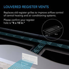 AC Infinity Register Ventilation Grille 4" x 10", White