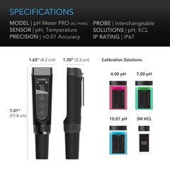AC Infinity pH Meter PRO Kit, Interchangeable Probe