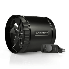 AC Infinity RAXIAL S8, Inline Booster Duct Fan with Speed Controller, 8-Inch