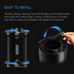AC Infinity Refillable Carbon Filter Kit, with Charcoal Refill, 4-Inch