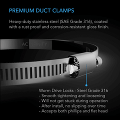 AC Infinity Stainless Steel Duct Clamps, 8-Inch, Two Pack