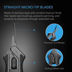 AC Infinity Stainless Steel Pruning Shear, Ergonomic Lightweight, 6.6" Straight Blades