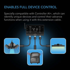 AC Infinity UIS Controller to Device Cable for Controller AI+, Controller 69 Pro and Pro+, Female to Male, 10 ft.