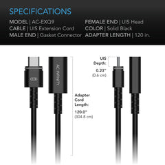 AC Infinity UIS Controller to Device Cable for Controller AI+, Controller 69 Pro and Pro+, Female to Male, 10 ft.
