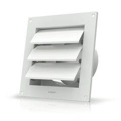 AC Infinity Wall Mount Duct Shutter, 6-Inch, White Steel