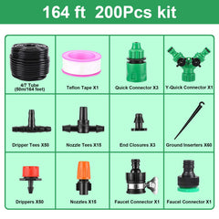164ft Garden Drip Irrigation Kit – Automatic Micro System