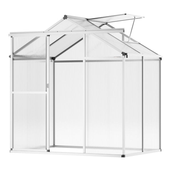 6x4ft Polycarbonate Walk-In Outdoor Greenhouse