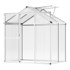 6x4ft Polycarbonate Walk-In Outdoor Greenhouse