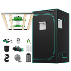 Mars Hydro FC-E3000 LED Grow Light + 3' x 3' Grow Tent + iFresh Inline Fan Combo with Temperature and Humidity Controller