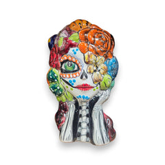 Colorful Talavera Skull Planter | Hand-Painted Ceramic Pot