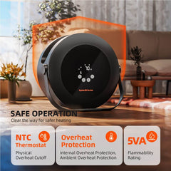 Spider Farmer Grow Tent Heater with Smart Temperature Control, Auto Settings, and 24H Timer