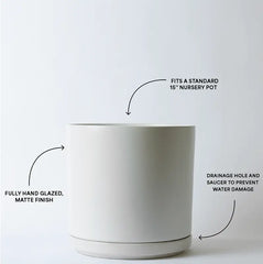 15 Inch - Solid Goods - Ceramic Cylinder with Saucer - SHIPPER