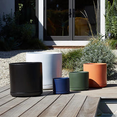 15 Inch - Solid Goods - Ceramic Cylinder with Saucer - SHIPPER
