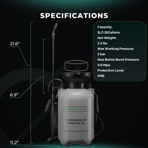Mars Hydro 1.35 Gallon Pump Pressure Sprayer