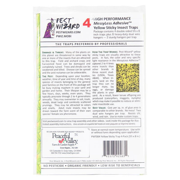 Pest Wizard Yellow Sticky Card Trap, Large 4-Pack