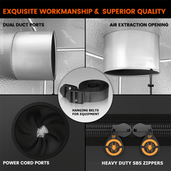 Spider Farmer SE5000 LED Grow Light + 4' x 4' Grow Tent + 6" Inline Fan Combo with GGS Controller Kits + 6" Clip Fan