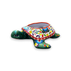 Talavera Sea Turtle Planter | Hand-Painted Mexican Ceramic Pot